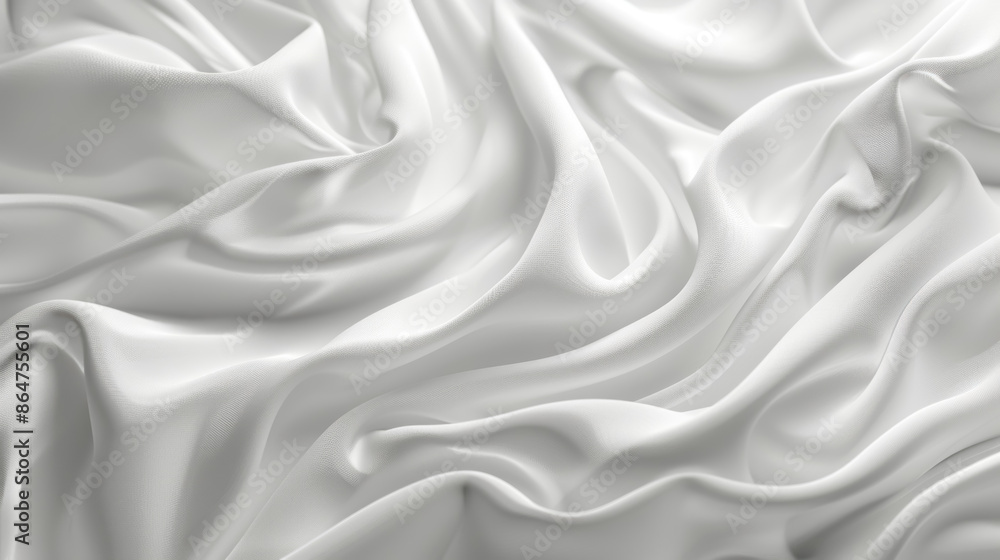 White Silk Folds, 3D Render, Full Screen View White Silk Folds, 3D Render, Full Screen View