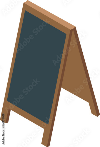 Empty blackboard is standing on the street, ready to display a message