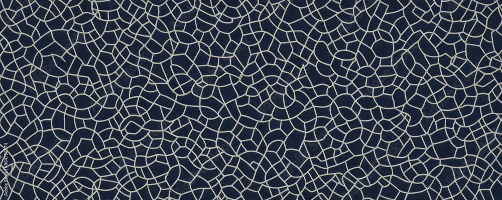 A repeating pattern of abstract white lines forming a network on a dark blue background A repeating pattern of abstract white lines forming a network on a dark blue background