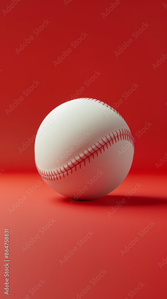 White baseball on red background White baseball on red background