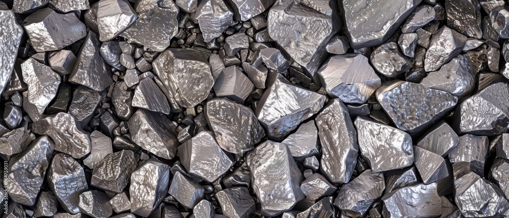 Fototapeta premium Panoramic close-up, high detail scan of magnesium material, Generative AI