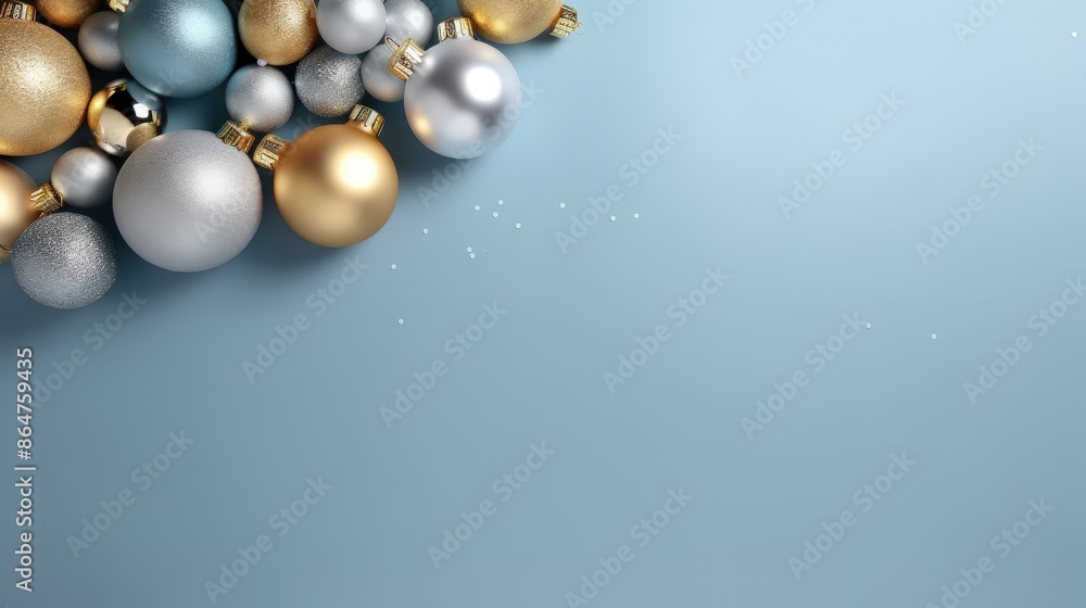 Gold, Silver, and Blue Christmas Ornament Arrangement Gold, Silver, and Blue Christmas Ornament Arrangement
