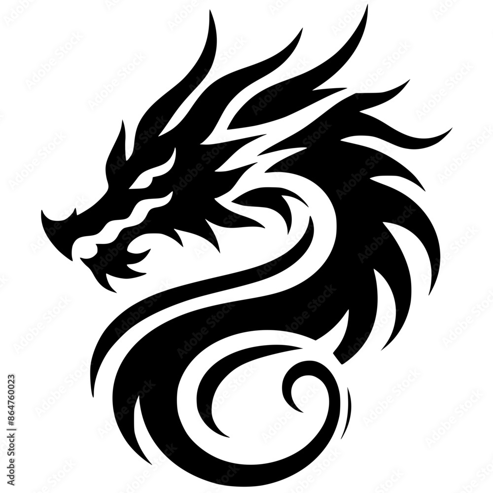 Dragon head silhouette Dragon head silhouette