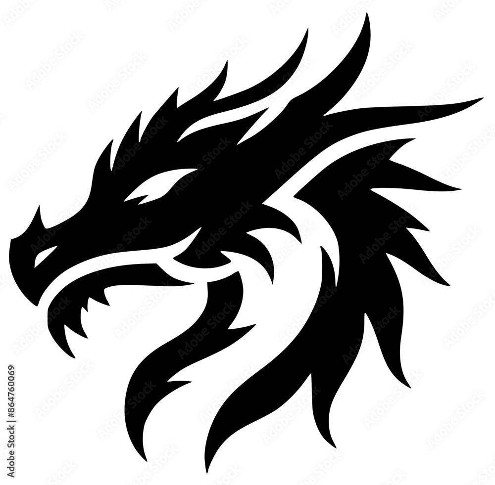 Dragon head silhouette Dragon head silhouette