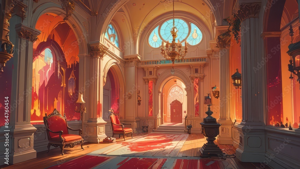 Grand Hallway in an Ancient Mansion. Grand Hallway in an Ancient Mansion.