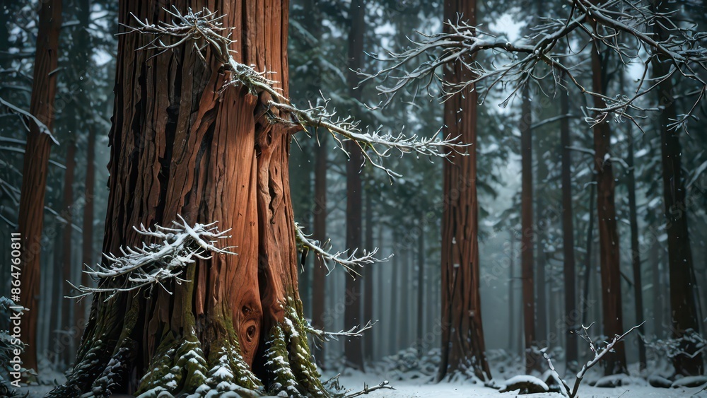 Snow Covered Forest with Sunlight Snow Covered Forest with Sunlight