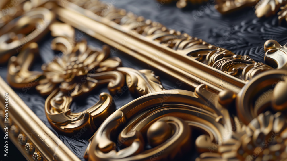 Antique Carved Gilded Frame on White Background Antique Carved Gilded Frame on White Background