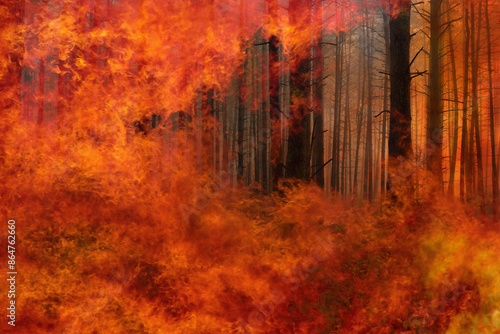 Foto Winding forest fire massive wildfire worst fire in history Panhandle, Texas