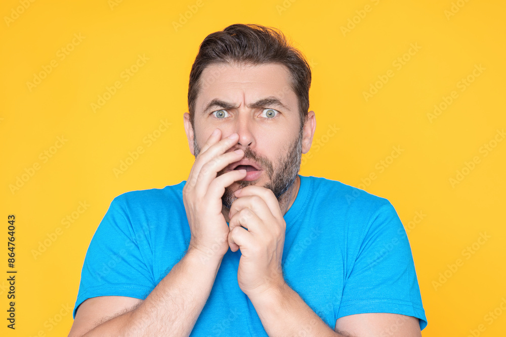 Portrait of surprised man. Wow, it's unbelievable. Shocked man opening mouth widely. Man with shocked, amazed expression face. Surprise facial expression. Human emotions man facial expression concept. Portrait of surprised man. Wow, it's unbelievable. Shocked man opening mouth widely. Man with shocked, amazed expression face. Surprise facial expression. Human emotions man facial expression concept.