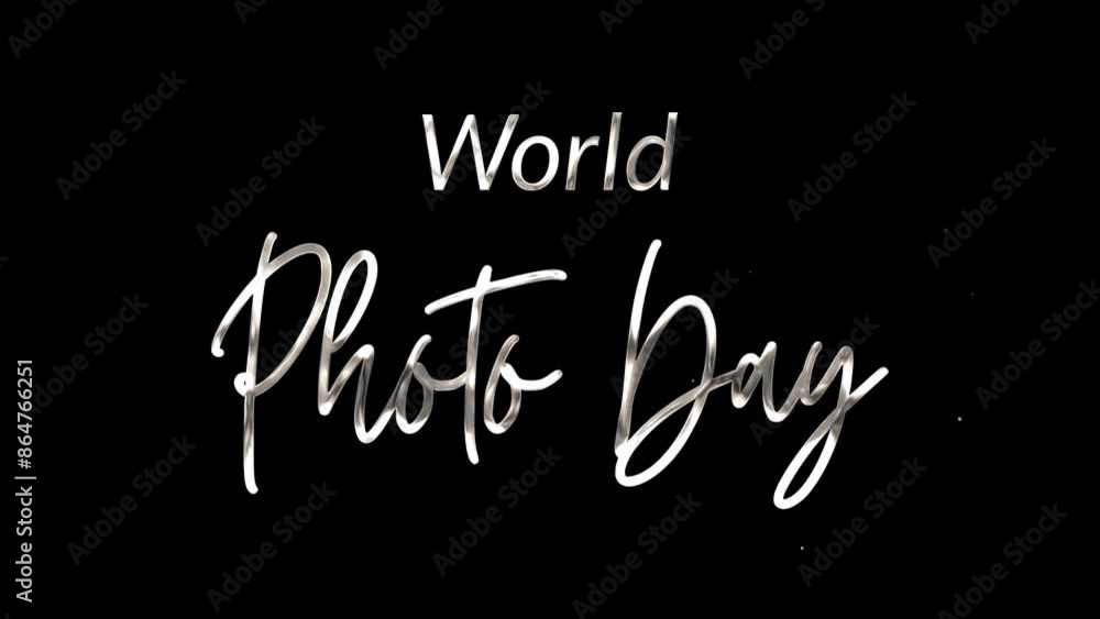 World Photo Day Text Animation: Elegant 4K video with white ink droplets forming flowing calligraphy, glowing effect, transparent background, perfect for photography celebrations.
World Photo Day Text Animation: Elegant 4K video with white ink droplets forming flowing calligraphy, glowing effect, transparent background, perfect for photography celebrations.