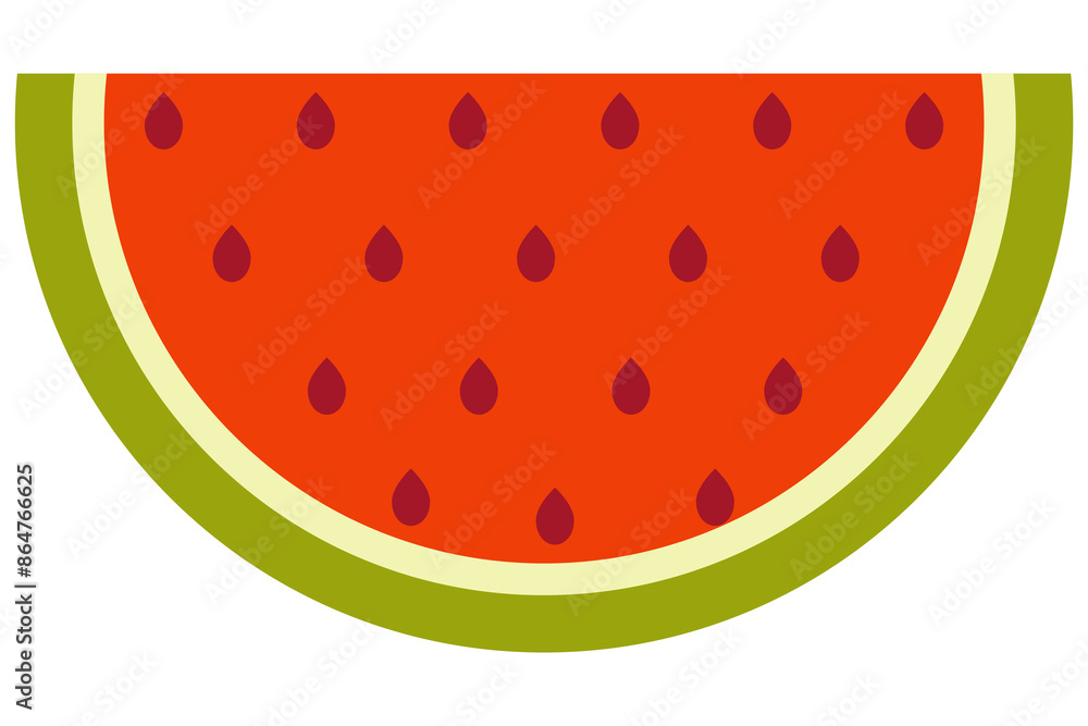 Flat cartoon illustration of watermelon half and sliced isolated on white background. Flat cartoon illustration of watermelon half and sliced isolated on white background.