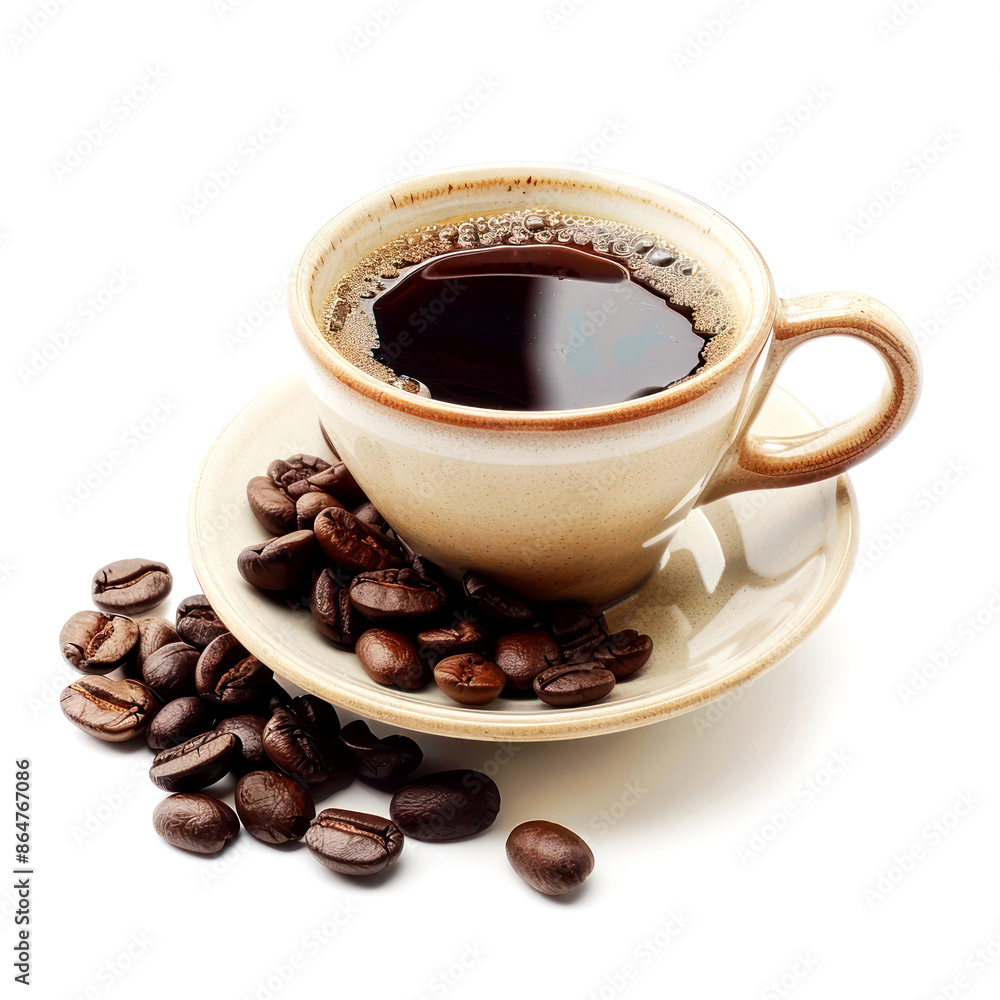 Fototapeta premium a cup of coffee on the plate