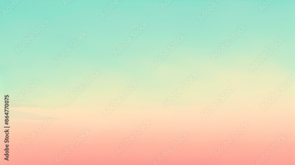 Fototapeta premium Gradient light pale turquoise to papaya abstract banner
