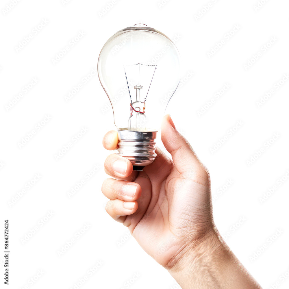 hand holding lamp bulb isolated on white background hand holding lamp bulb isolated on white background