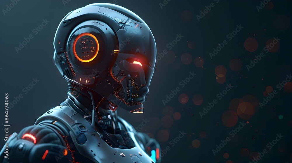 Sleek and Advanced Futuristic Robot with Glowing Circuits and Technological Features Sleek and Advanced Futuristic Robot with Glowing Circuits and Technological Features