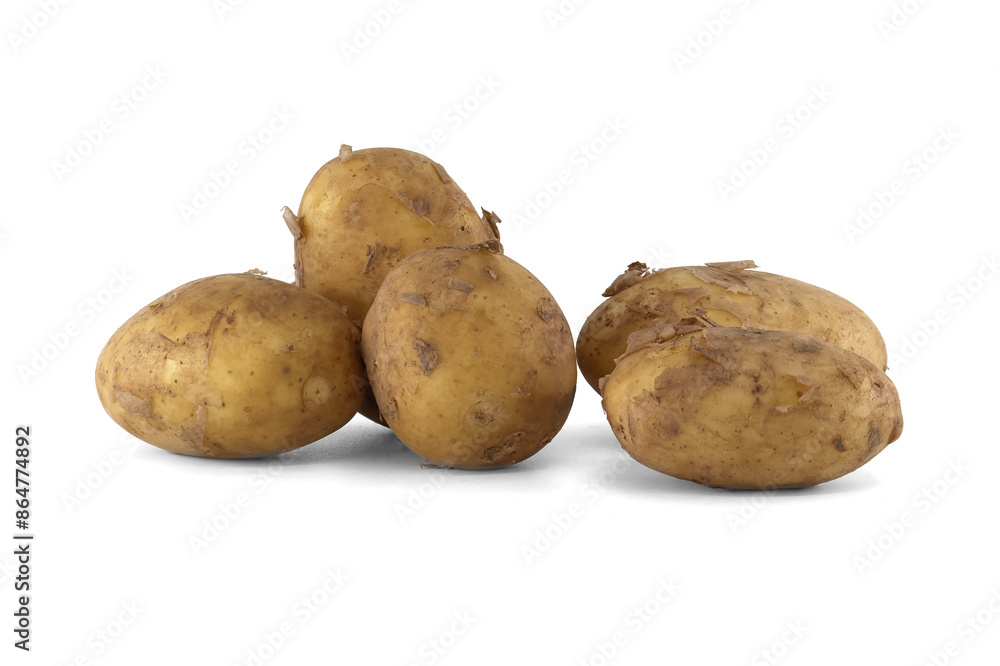 Early season potatoes isolated on white background Early season potatoes isolated on white background