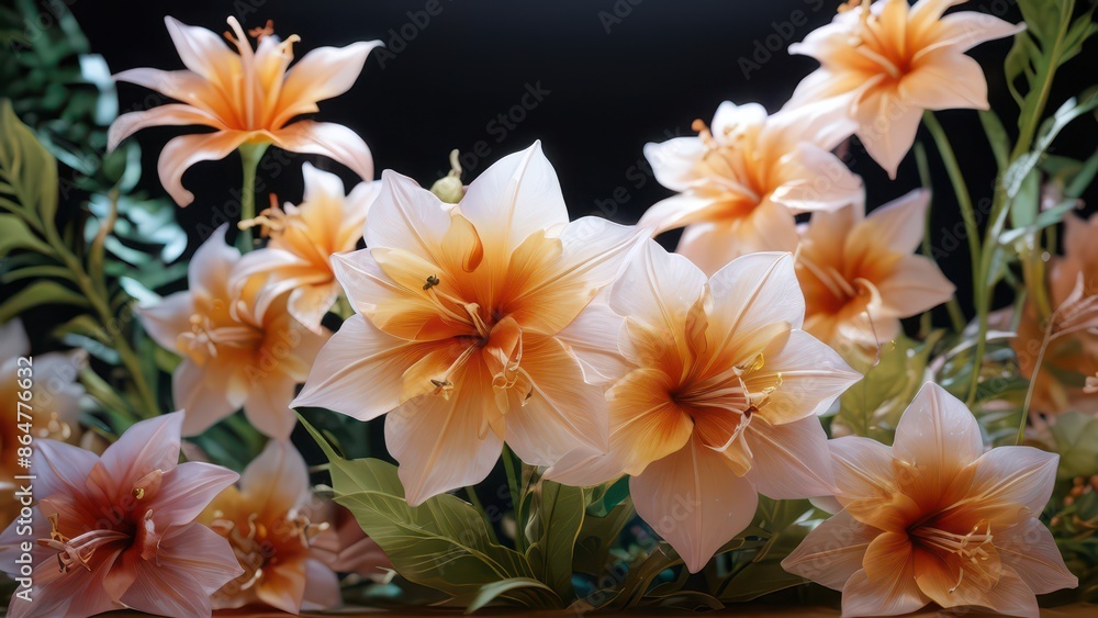 Peach Lily Bouquet. Peach Lily Bouquet.