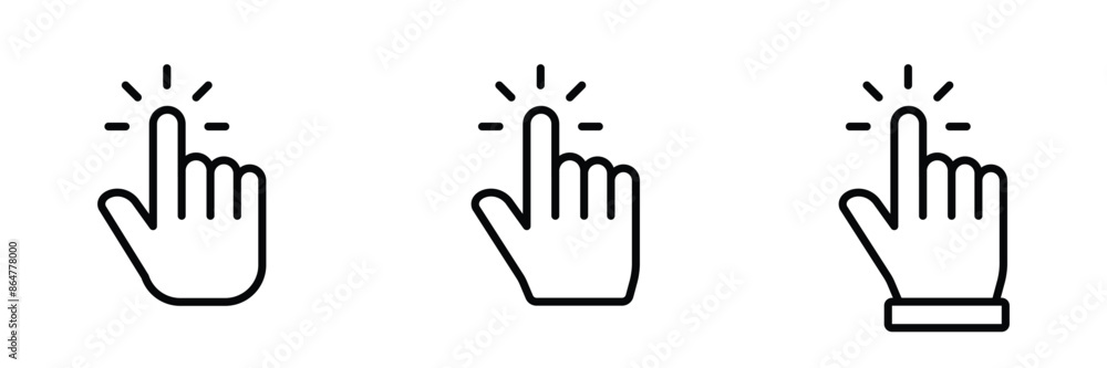 hand clicks icon set. pointer icon vectors hand clicks icon set. pointer icon vectors