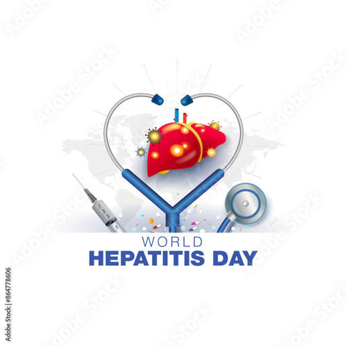 Greeting of World Hepatitis Day. Aims to raise global awareness of liver infectious diseases.