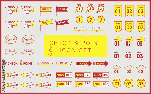 チェック & ポイント　ベクターアイコンセット