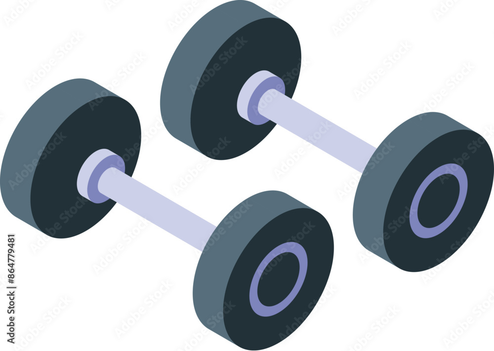 Pair of dumbbells for weight training, showing a healthy lifestyle and fitness Pair of dumbbells for weight training, showing a healthy lifestyle and fitness
