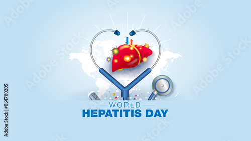 World hepatitis day or liver infectious diseases awareness and medical treatment.