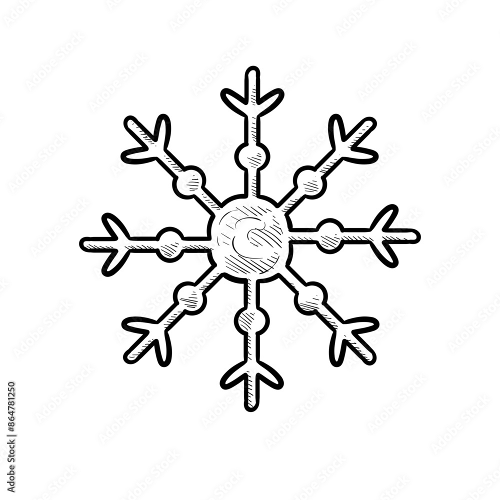 snowflake handdrawn illustration snowflake handdrawn illustration