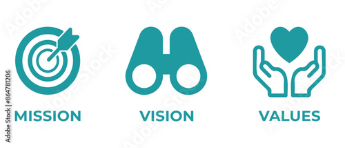 Mission vision values icon design.Organization mission vision values icon design vector. vector illustration isolated on white background