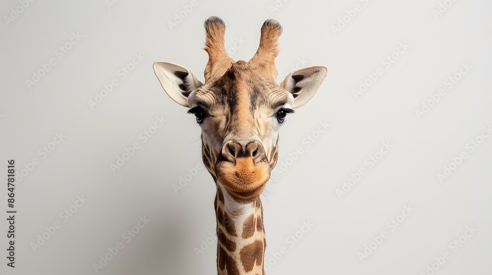 Fototapeta premium Fun giraffe on white background.
