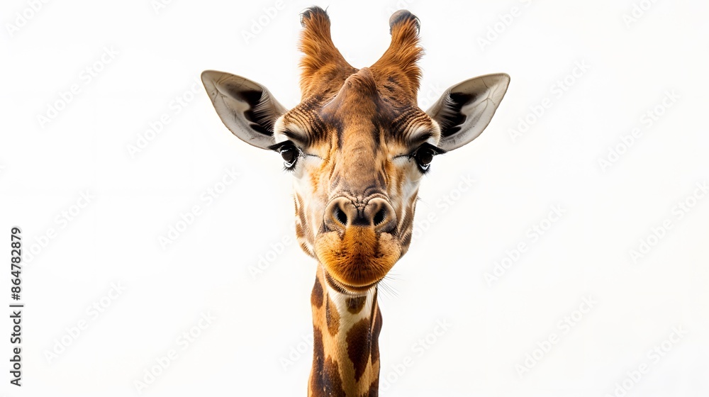 Obraz premium Fun giraffe on white background.