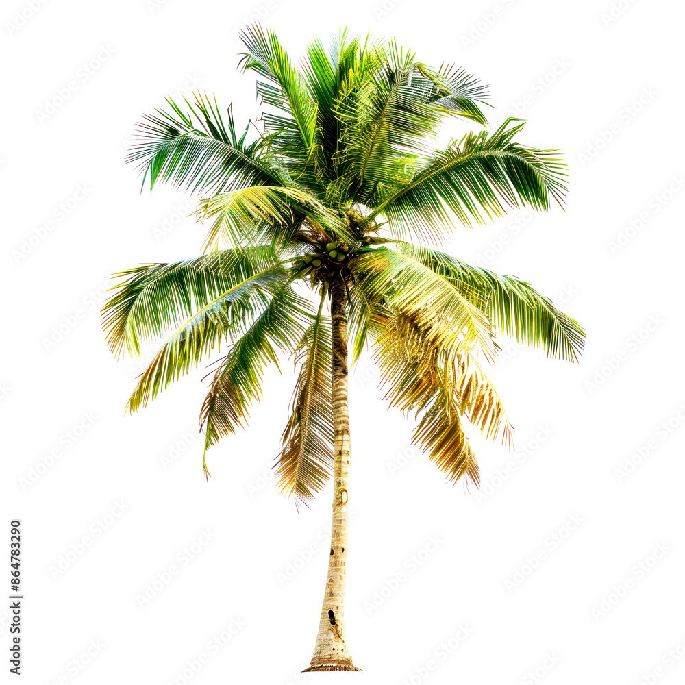 Obraz premium tree of coconut isolated on white background
