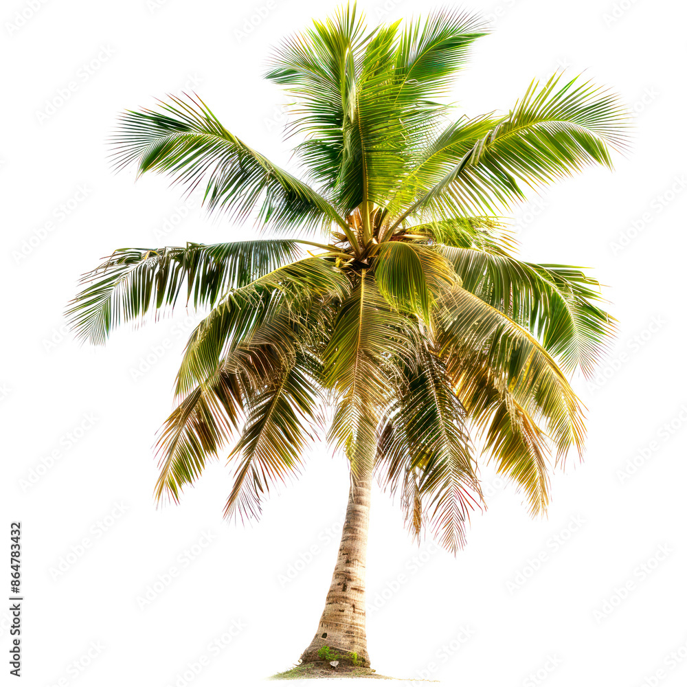 Fototapeta premium tree of coconut isolated on white background