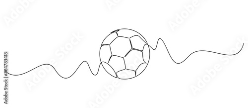 Soccer Ball in a continuous one line art. illustration vector eps 10