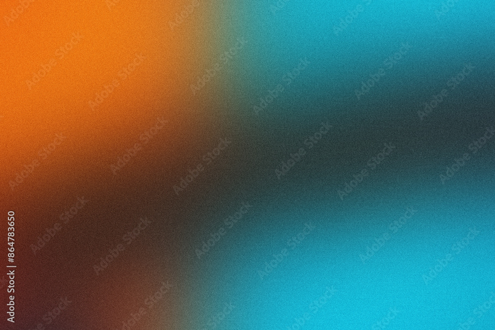 Obraz premium Abstract background with a grainy texture blending orange and blue colors
