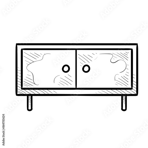 chest drawers handdrawn illustration