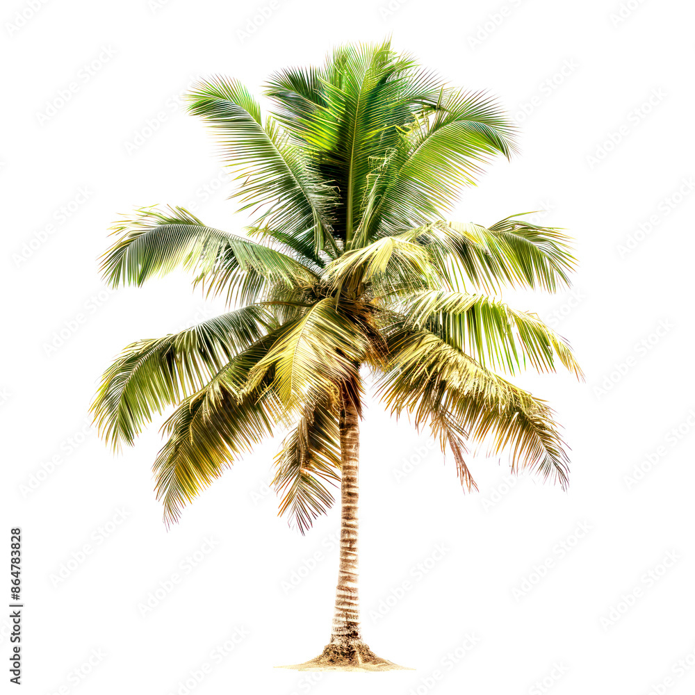 Fototapeta premium tree of coconut isolated on white background
