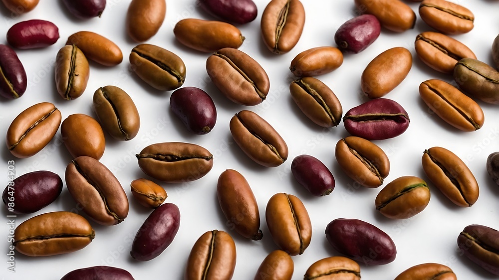Close-up background of roasted coffee beans, showcasing their rich aroma and texture Close-up background of roasted coffee beans, showcasing their rich aroma and texture