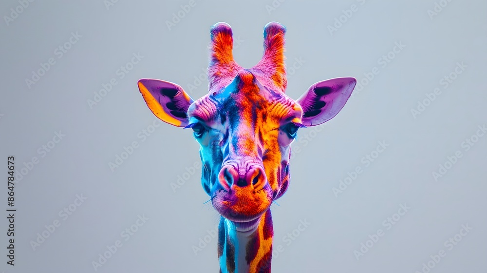 Obraz premium Fun giraffe on white background. 