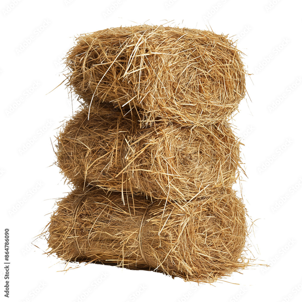 pile of hay isolated on transparent white background, clipping path pile of hay isolated on transparent white background, clipping path
