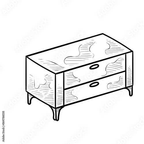 chest drawers handdrawn illustration