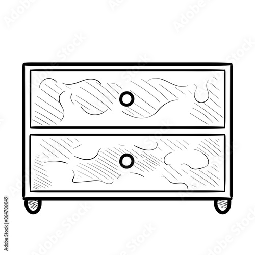chest drawers handdrawn illustration