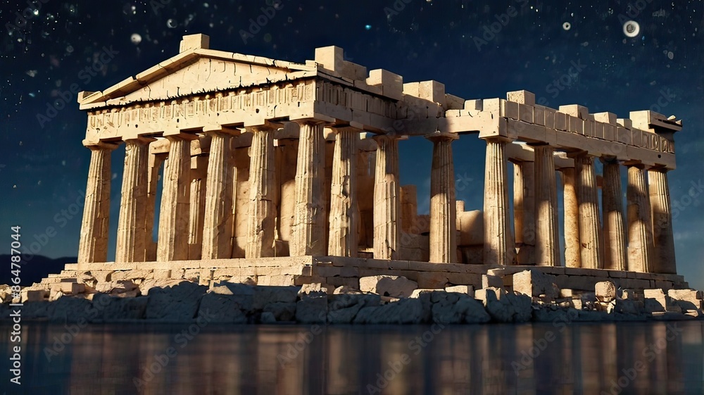 Fototapeta premium Ancient Greek Parthenon A Modern Complex