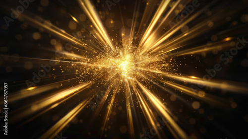 Golden abstract background with sparkling lights and bokeh effect, perfect for festive, holiday, and celebratory designs.