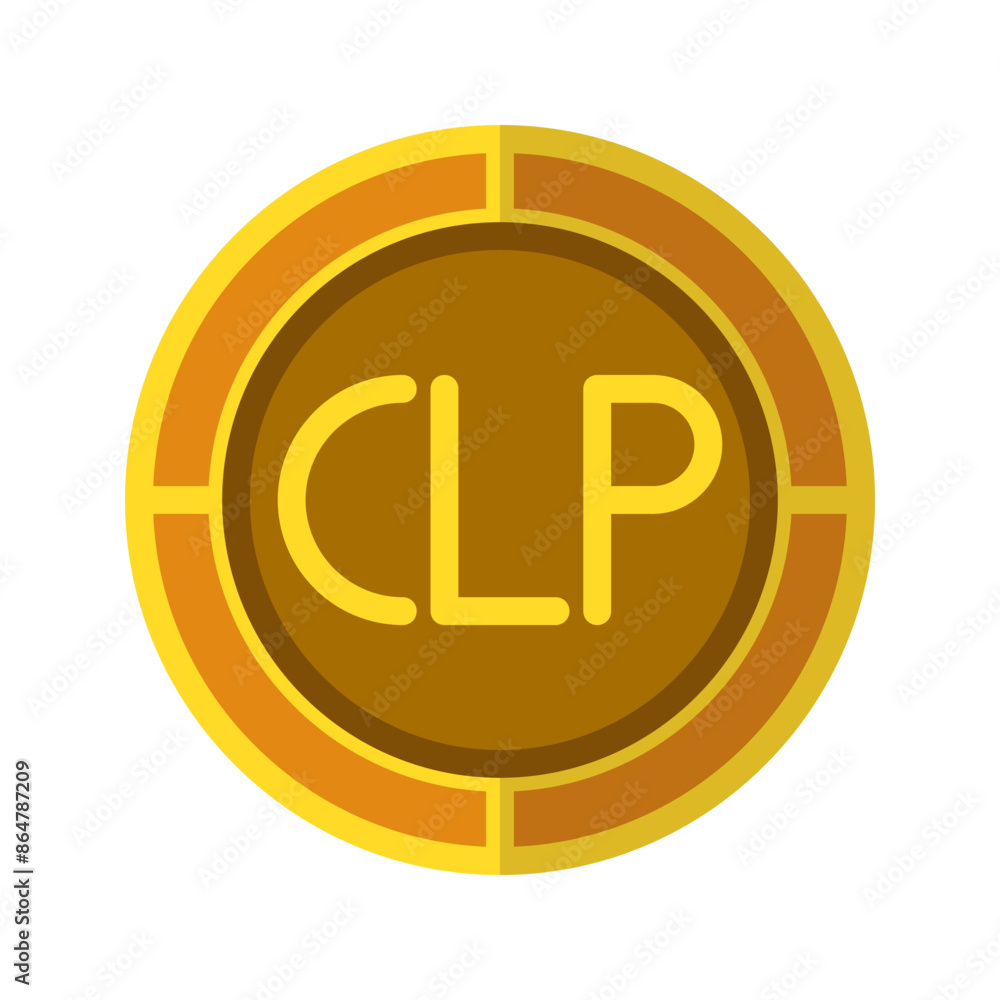 Peso coin icon. Currency flat icons in golden color, symbol of Chilean money. Vector Illustrations. Peso coin icon. Currency flat icons in golden color, symbol of Chilean money. Vector Illustrations.