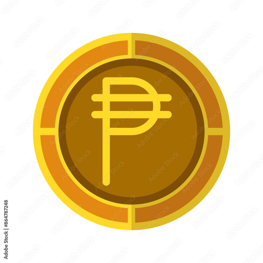 Peso coin icon. Currency flat icons in golden color, symbol of Philippine money. Vector Illustrations. Peso coin icon. Currency flat icons in golden color, symbol of Philippine money. Vector Illustrations.