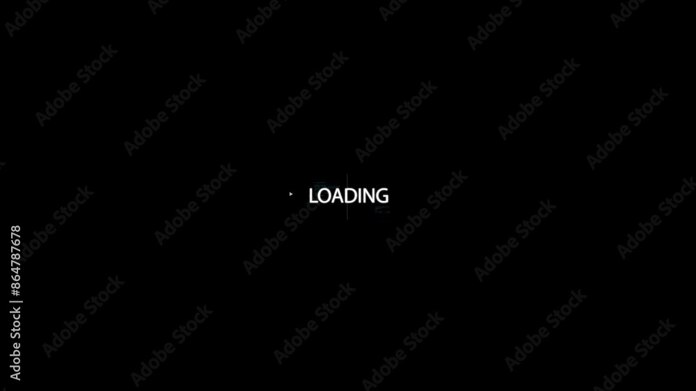 animation - loading title and animated screen on a black background animation - loading title and animated screen on a black background