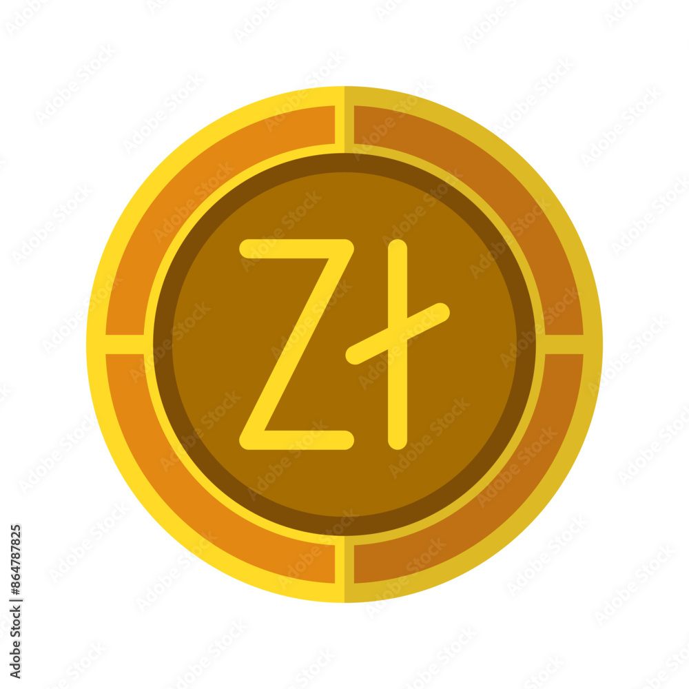 Zloty coin icon. Currency flat icons in golden color, symbol of Polish money. Vector Illustrations. Zloty coin icon. Currency flat icons in golden color, symbol of Polish money. Vector Illustrations.