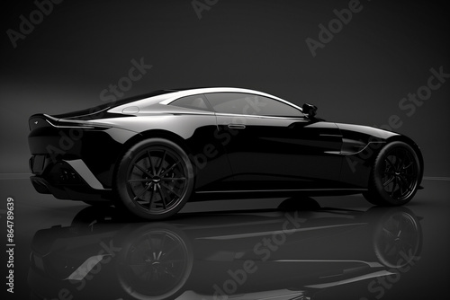 Front view of a generic and brandless modern car on a black background