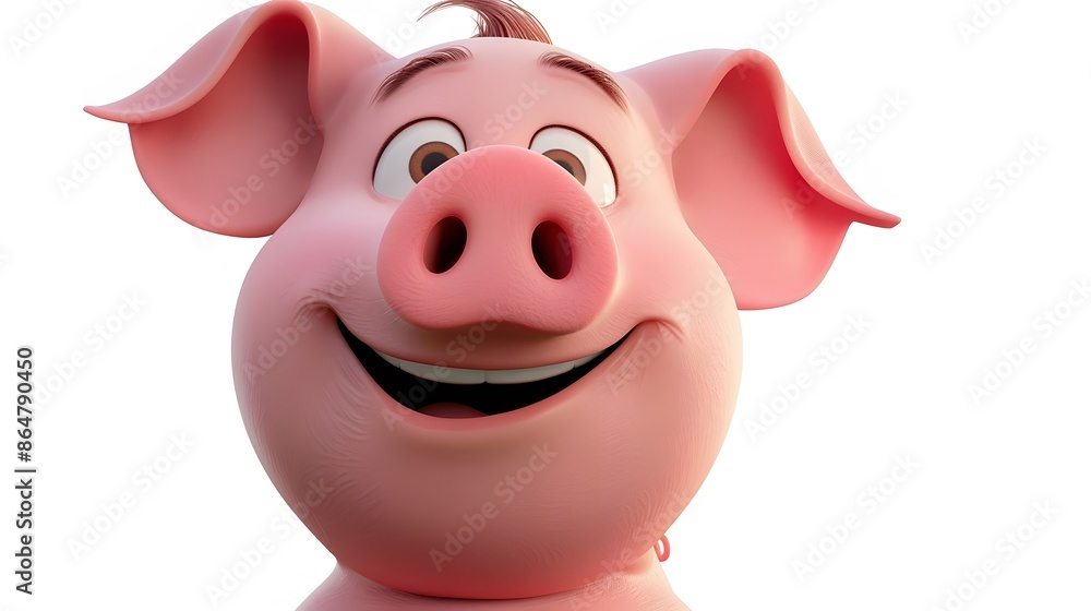 cartoon pig, vector on white background. cartoon pig, vector on white background.
