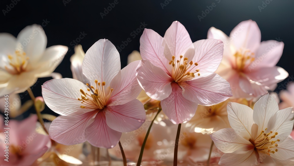 Fototapeta premium Delicate Pink Flowers in Bloom.